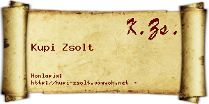 Kupi Zsolt névjegykártya